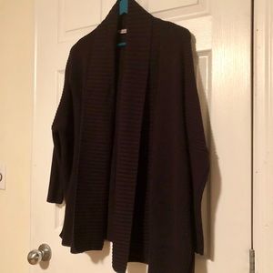 Athleta • EUC • Black cabled drape cardigan